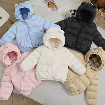 Kids Leisure Hooded Down Jacket For Girls Parka 2025 Autumn Winter New Baby Boys Warm Coats Zipper Outerwear Children's Clothing
