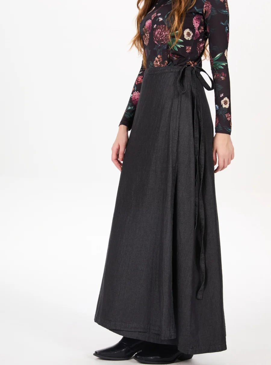 AS AW25 denim one pieces  wrap skirts adjustable waist woman clothing