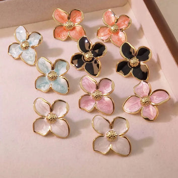 Cazador 2Pcs Flower Women's Earrings Stainless Steel Stud Earrings Jewelry Trend 2025 Party Wedding Birthday Gifts New Wholesale