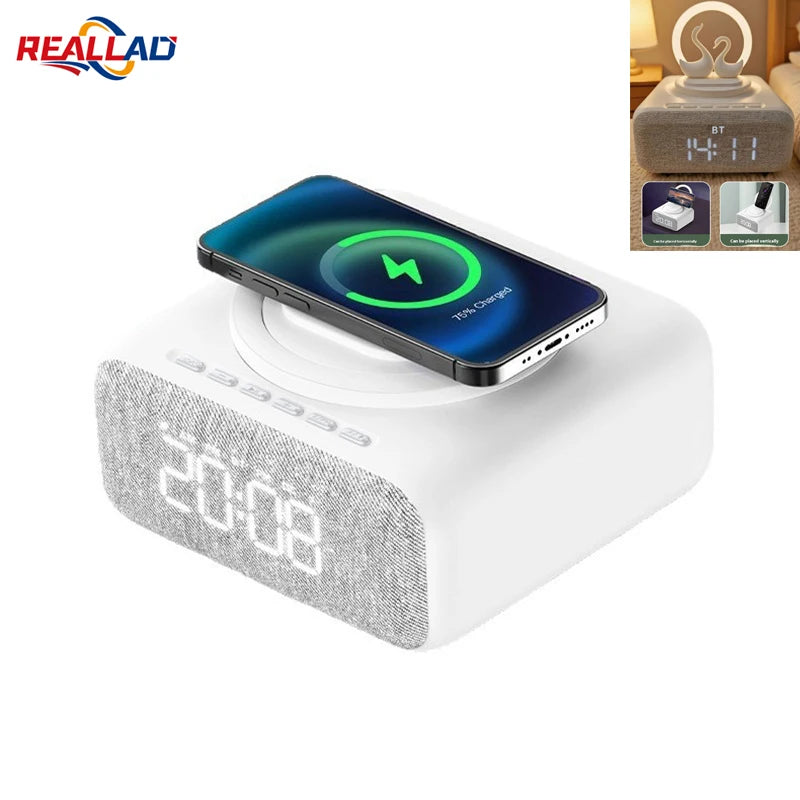 Wireless Bluetooth 5.0 Speaker Multi-functional Mobile Phone Wireless Charging Creative Swan Night Light Bluetooth Audio Player
