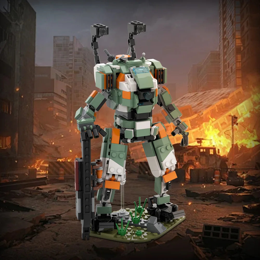 Gobricks MOC Popular Games Titanfall 2 BT7274 Titan Robot Building Blocks Model BT7274 Titan Battle Robot Bricks Toys Kids Gifts