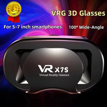 VRG Virtual Reality 3D Glasses 100° Wide-Angle Head Mounted Digital Glasses Compatible With Up To 7-Inch Screen Phones