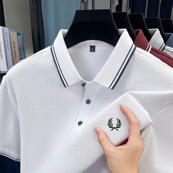 100% cotton luxury brand new men's embroidered short style summer comfortable breathable polo shirt business casual T-shirt top