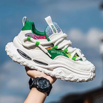 Thick Sole Heightened Comfortable Breathable Sports Shoes 2025 Autumn  New Men's Casual Footwear Mesh Anti Slip Running Sneakers