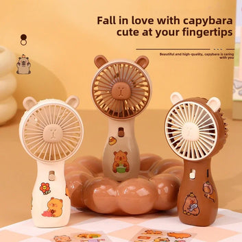 New Otter Cool Summer Small Fan Cartoon USB Charging Mini Mini Handheld Fan Student Gifts Office Supplies Gifts