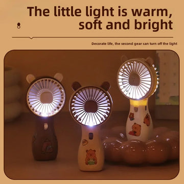 New Otter Cool Summer Small Fan Cartoon USB Charging Mini Mini Handheld Fan Student Gifts Office Supplies Gifts