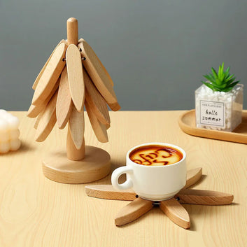 4PCS Tree Design Stand Bamboo