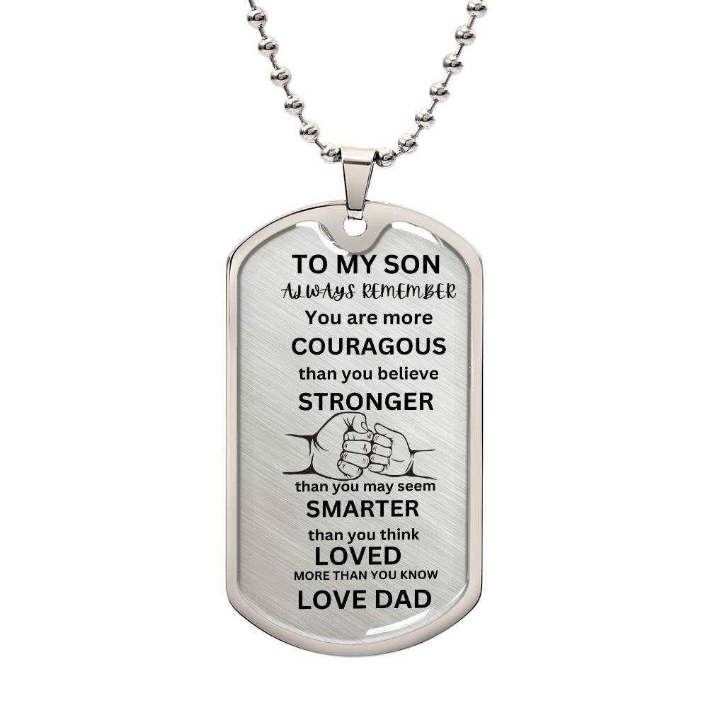 TO MY SON DAD DOG TAG