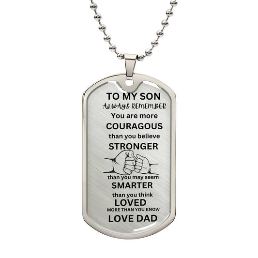 TO MY SON DAD DOG TAG