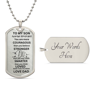 TO MY SON DAD DOG TAG
